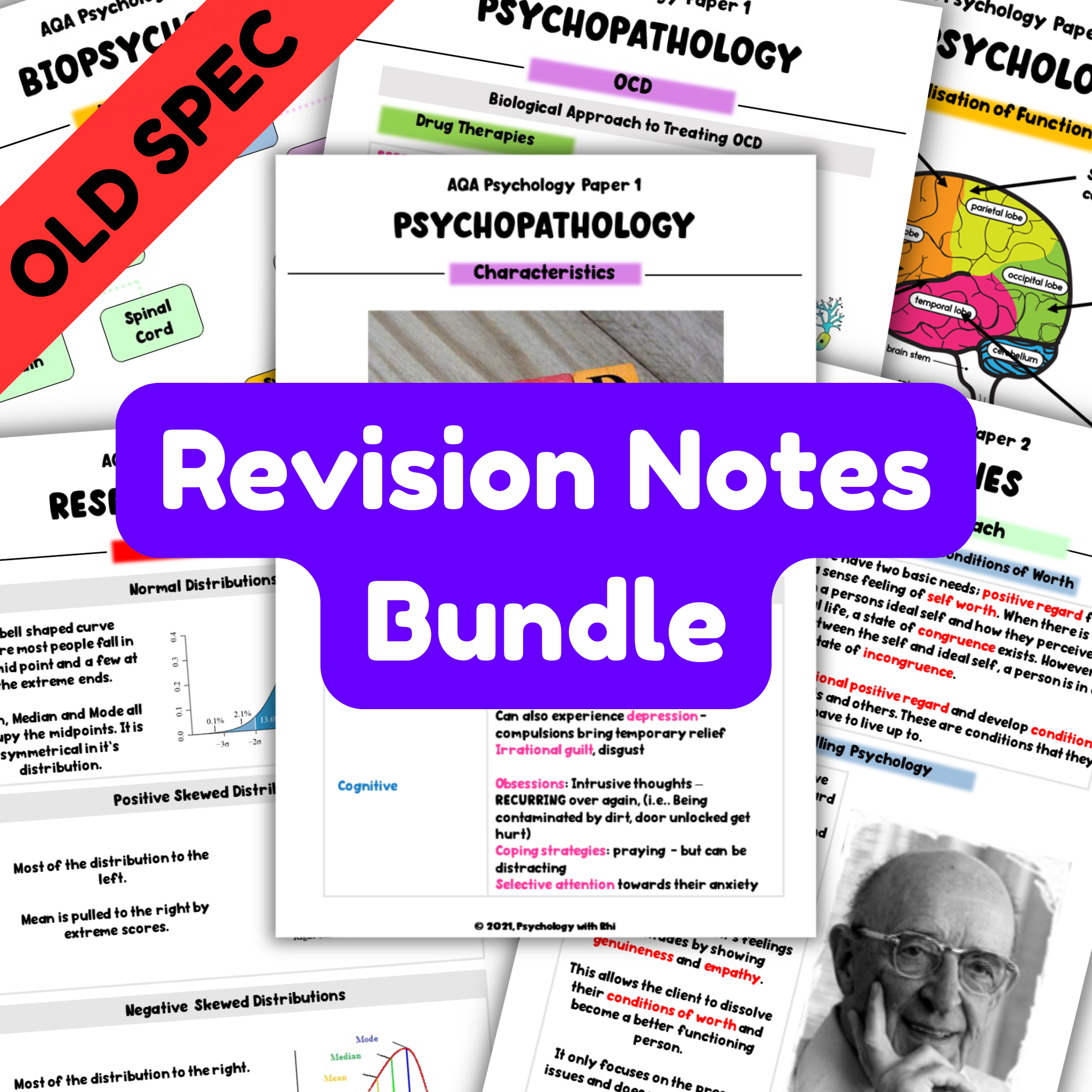 Paper 1, 2 and 3 Revision Notes BUNDLE | A Level Psychology (AQA) OLD SPEC