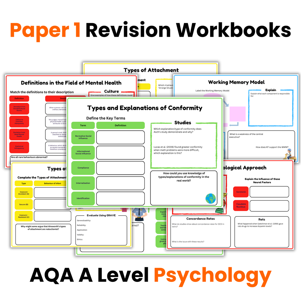 Paper 1 Workbooks | A Level Psychology (AQA)