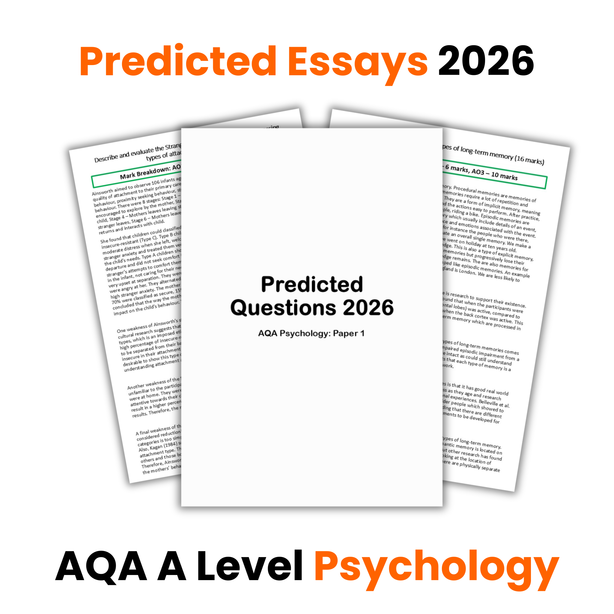 2026 Predicted Sample Essays | A Level Psychology (AQA)